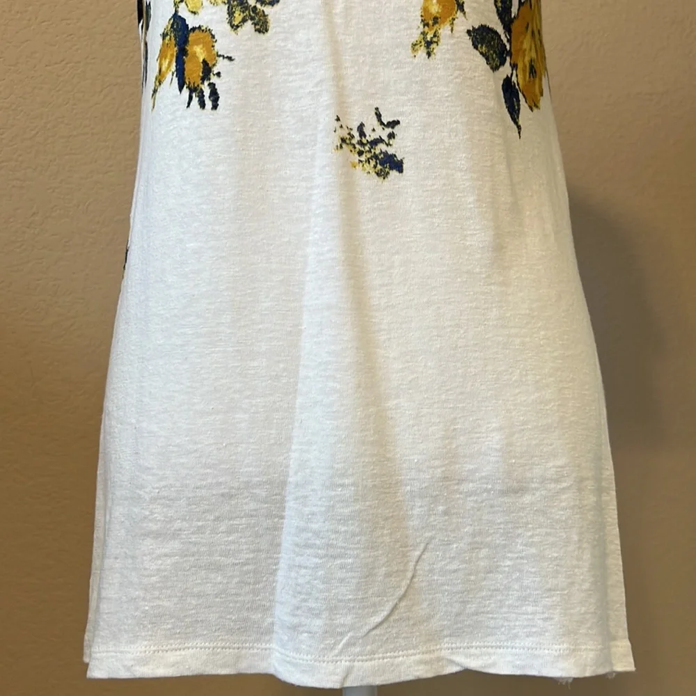 Lucky Brand Linen Blend Short Sleeve Floral Tunic - Picture 4 of 12